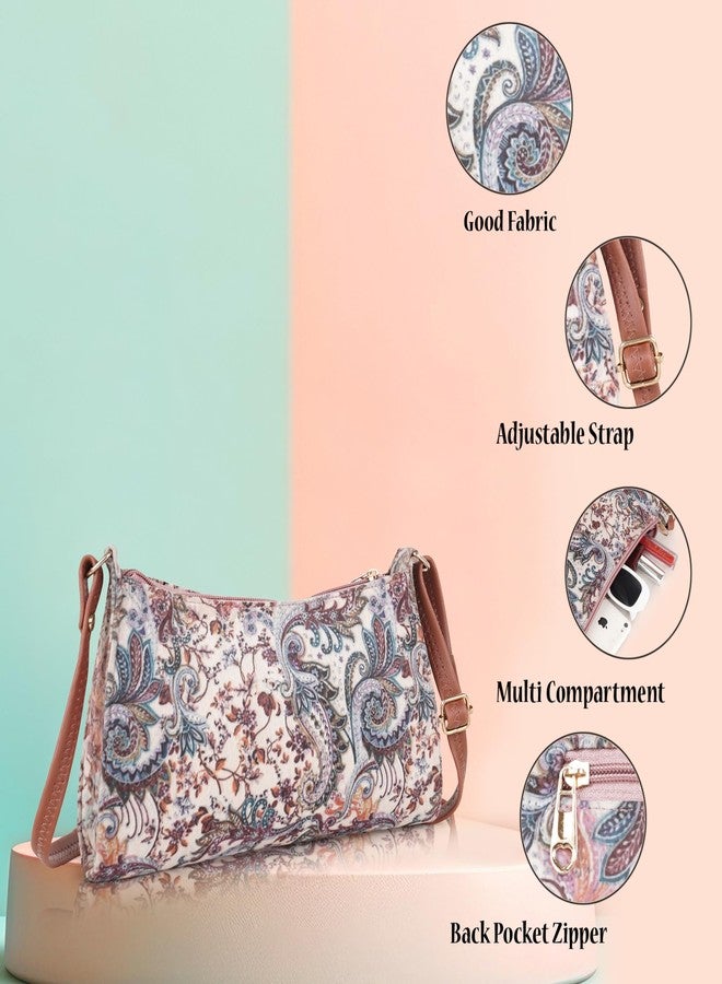 DANIEL CLARK Sling Bag for Women and Girls, Floral Print, Multicolor - Image 2